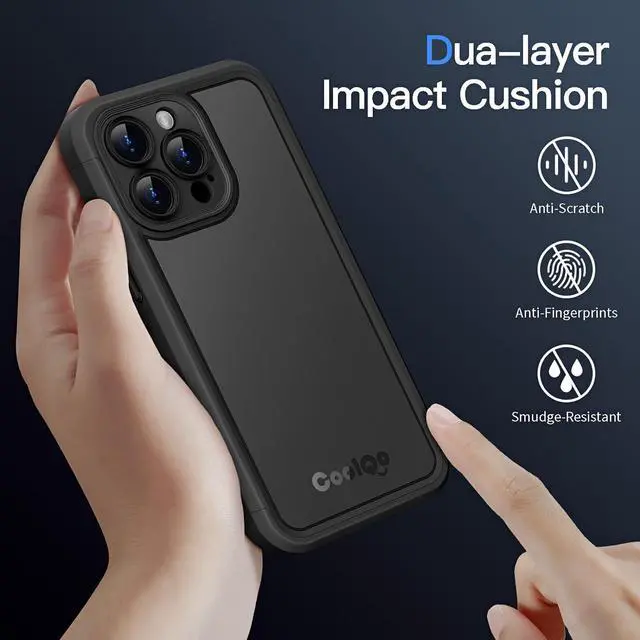 Alt view image 4 of 6 - COOLQO Magnetic for iPhone 13 Pro Case [Compatible with MagSafe] iPhone 13 Pro Magnetic Case, Mil-Grade Drop Protection iPhone 13 Pro Phone Case, Shockproof Protective Cover for iPhone 13 Pro, Black