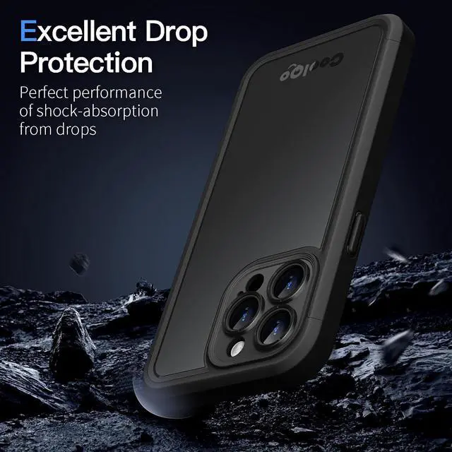 Alt view image 5 of 6 - COOLQO Magnetic for iPhone 13 Pro Case [Compatible with MagSafe] iPhone 13 Pro Magnetic Case, Mil-Grade Drop Protection iPhone 13 Pro Phone Case, Shockproof Protective Cover for iPhone 13 Pro, Black