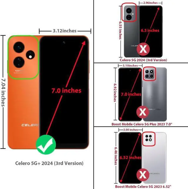 Alt view image 2 of 7 - TJS Compatible for Boost Mobile Celero 5G + Plus 2024 (3rd Version) Case, with Tempered Glass Screen Protector, Metal Ring Kickstand Heavy Duty Celero3 5G + Phone Case (Green)