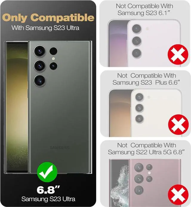 Alt view image 2 of 7 - Dexnor for Samsung Galaxy S23 Ultra Case, Double Front Frame & Stand, Shock Absorber Technology Drop Protection, Robust Mobile Phone Case, Shockproof Protective Case - Black