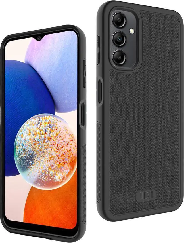 Main image of TUDIA Ultra Slim Grip Designed for Galaxy A14 5G Bark Phone Case (2023), [LINNGRIP] Shockproof Thin Lightweight Grip Soft TPU Protective Case Cover for Teens & Kids - Matte Black