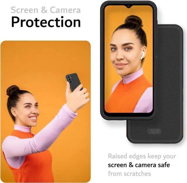 Alt view image 4 of 7 - TUDIA Ultra Slim Grip Designed for Galaxy A14 5G Bark Phone Case (2023), [LINNGRIP] Shockproof Thin Lightweight Grip Soft TPU Protective Case Cover for Teens & Kids - Matte Black