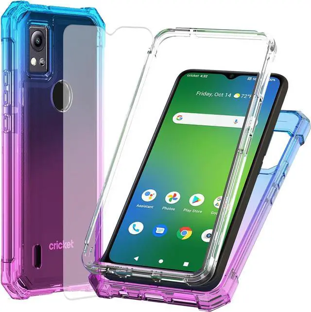 Main image of Ailiber for AT&T Motivate 4 Case, Cricket Icon 5 Case with Screen Protector, 2 Layer Structure Protection, Shockproof Corner TPU Bumper, Slim Silicone Rugged Phone Cover for AT&T Motivate 4-Blue Pink