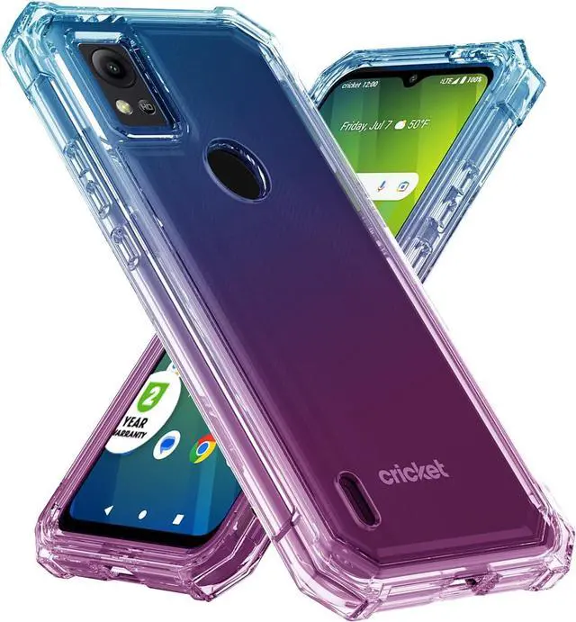Alt view image 7 of 7 - Ailiber for AT&T Motivate 4 Case, Cricket Icon 5 Case with Screen Protector, 2 Layer Structure Protection, Shockproof Corner TPU Bumper, Slim Silicone Rugged Phone Cover for AT&T Motivate 4-Blue Pink