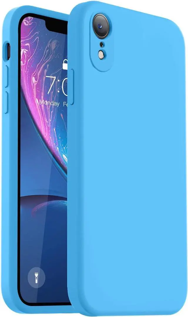Main image of Compatible with iPhone XR Case, Upgraded Liquid Silicone with [Square Edges] [Camera Protection] [Soft Anti-Scratch Microfiber Lining] Phone Case for iPhone 10 XR 6.1 inch - Blue