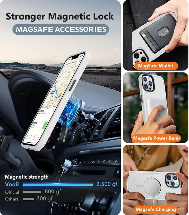Alt view image 2 of 7 - Magnetic for iPhone 12 Pro Max Case [Compatible with Magsafe] [Screen Protector+Camera Lens Protector] Aluminum Alloy Keys Slim Translucent Matte Phone Case iPhone 12 Pro Max - Frosted White