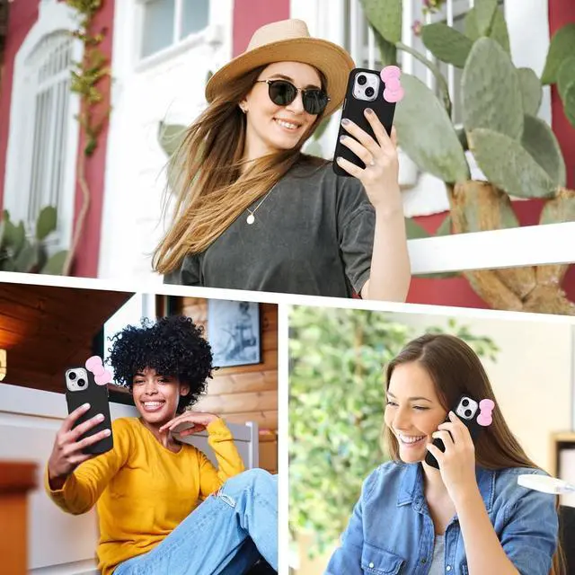 Alt view image 7 of 7 - Compatible with iPhone 11 Case, Cute 3D Bowknot Design Soft Silicone Shockproof Cover for iPhone 11 6.1" 2019 Black