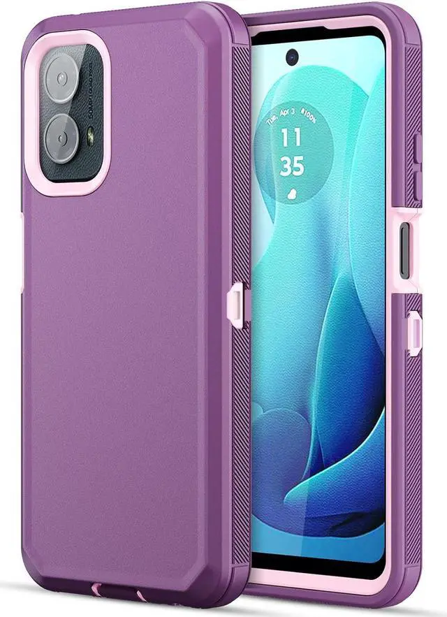 Main image of Jiunai for Moto G 5G 2024 Case, 2 in 1 Dual Layer Heavy Duty Port Protection Shockproof Protective Cover Tough Dust Proof Rugged Cover Cell Phone Case for Motorola Moto G 5G 2024 6.6 Display, Purple