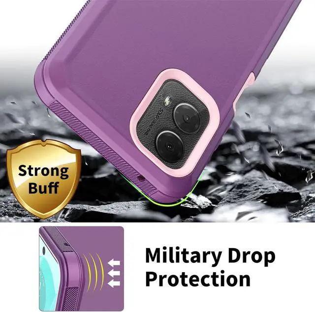 Alt view image 2 of 7 - Jiunai for Moto G 5G 2024 Case, 2 in 1 Dual Layer Heavy Duty Port Protection Shockproof Protective Cover Tough Dust Proof Rugged Cover Cell Phone Case for Motorola Moto G 5G 2024 6.6 Display, Purple