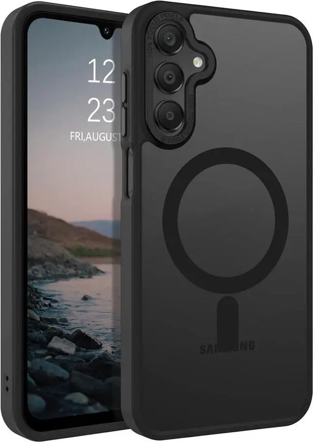 Main image of Magnetic for Galaxy A15 5G Phone Case, Samsung Galaxy A15 5G Case,[Compatible with MagSafe] Translucent Matte Slim Shockproof Women Men Protective Case Cover for Samsung Galaxy A15 5G, Black