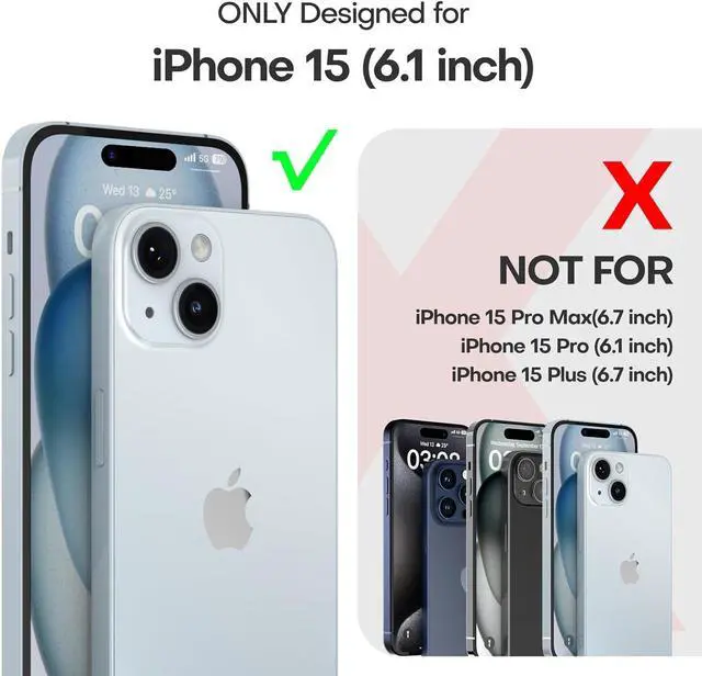 Alt view image 6 of 6 - TAURI for iPhone 15 Case, [3 in 1] 1X Clear Case [Not-Yellowing] with 2X Screen Protector, [15 FT Military Grade Drop Protection] Shockproof Slim Phone Case for iPhone 15