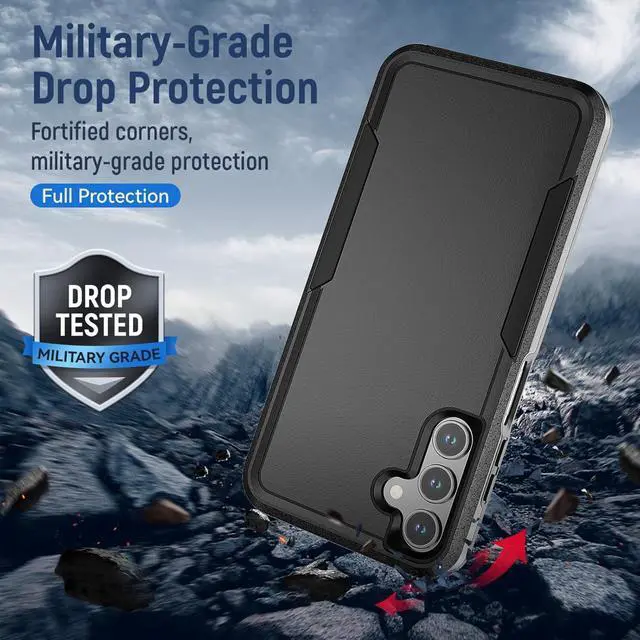 Alt view image 6 of 6 - for Galaxy A15 5G Phone Case,Samsung Galaxy A15 5G Case with Screen Protector,Heavy-Duty Tough Rugged Shockproof Protective Phone Case for Samsung A15 5G, Black
