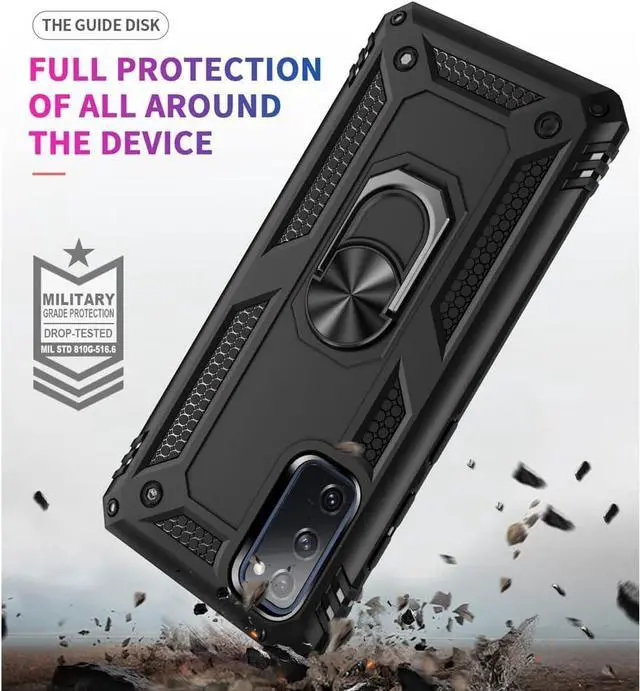 Alt view image 2 of 7 - for Samsung Galaxy S20 FE Case, Samsung S20 FE Case with HD Screen Protector, [Military Grade 16ft. Drop Tested] Ring Shockproof Protective Phone Case for Samsung Galaxy S20 FE,Black