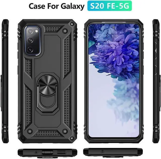 Alt view image 4 of 7 - for Samsung Galaxy S20 FE Case, Samsung S20 FE Case with HD Screen Protector, [Military Grade 16ft. Drop Tested] Ring Shockproof Protective Phone Case for Samsung Galaxy S20 FE,Black