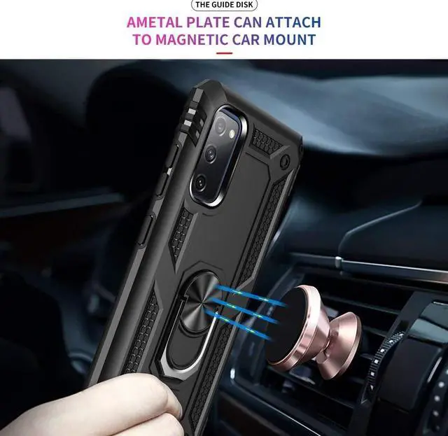 Alt view image 7 of 7 - for Samsung Galaxy S20 FE Case, Samsung S20 FE Case with HD Screen Protector, [Military Grade 16ft. Drop Tested] Ring Shockproof Protective Phone Case for Samsung Galaxy S20 FE,Black