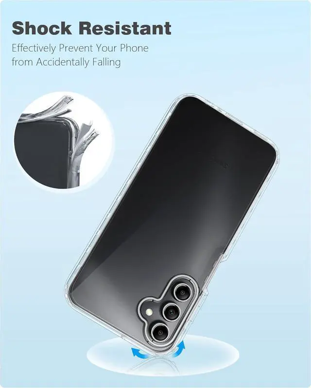 Alt view image 6 of 7 - for Samsung Galaxy A15-5G Case: Phone Case with Built-in Screen Protector Protective Silicone Cell Phone Cover Rugged Shockproof Full Protection Slim Dual Layer Case for Men & Women Clear