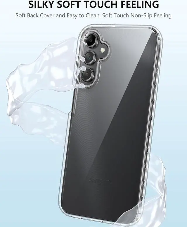 Alt view image 7 of 7 - for Samsung Galaxy A15-5G Case: Phone Case with Built-in Screen Protector Protective Silicone Cell Phone Cover Rugged Shockproof Full Protection Slim Dual Layer Case for Men & Women Clear