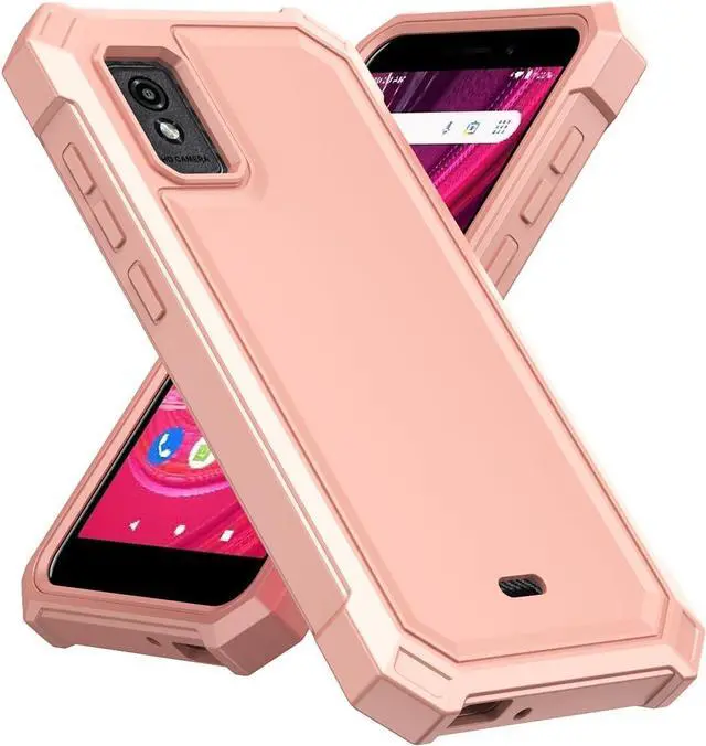 Alt view image 6 of 7 - for BLU Studio Mini 2023 Phone Case with Tempered Glass Screen Protector,Slim Soft Silicone Full-Body Protective Case for BLU Studio Mini 2023 (Rose Gold)