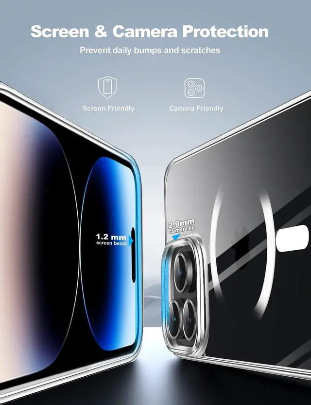 Alt view image 3 of 5 - Compatible with iPhone 15 Pro Max case [10FT Drop Resistant] Crystal Clear Shockproof Slim Fit iPhone 15 Pro Max Phone Cases (6.7"), Crystal Clear