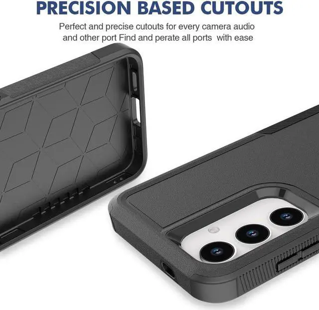 Alt view image 6 of 7 - for Samsung Galaxy S24 Case: Dual Layer Protective Heavy Duty Cell Phone Cover Shockproof Rugged with Screen Protector - Military Protection Bumper Tough - Samsung Galaxy S24 2024, Black