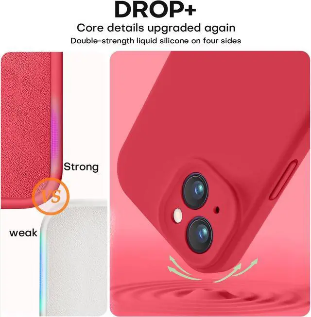 Alt view image 4 of 7 - Compatible with iPhone 15 Plus Case, Upgrade Liquid Silicone [Enhanced Camera Protection] [Soft Anti-Scratch Microfiber Lining] Shockproof Phone Case for iPhone 15 Plus 6.7 inch - Red