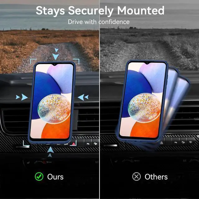 Alt view image 3 of 7 - Magnetic Case for Samsung Galaxy A15, Samsung A15 5G Case with Screen Protector, [Military-Grade Drop Protection] Transparent Back Protective Phone Case Shockproof for Samsung A15 (Blue)