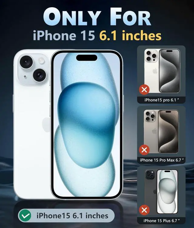 Alt view image 2 of 7 - for iPhone 15 Case: Support Magnetic Charging Military Grade Drop Protection Anti Yellowing Cell Phone Cover - Rugged Sturdy Shockproof Protective Bumper - 6.1 Inch (Clear PinkRing)