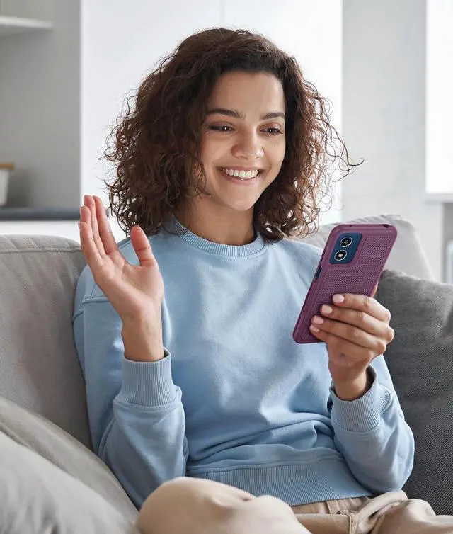 Alt view image 7 of 7 - for Motorola Moto G-Play-2024 Case: Dual Layer Protective Heavy Duty Cell Phone Cover Shockproof Rugged with Non Slip Textured Back - Military Protection Bumper Tough (Purple)