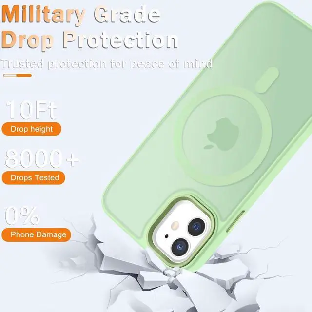 Alt view image 2 of 7 - for iPhone 11 Case, Matte Magnetic Phone Case with 1 Screen Protector, Compatible with Magsafe, Translucent Frosted Slim Shockproof Protective Cover for iPhone 11 6.1 inch, Mint Green