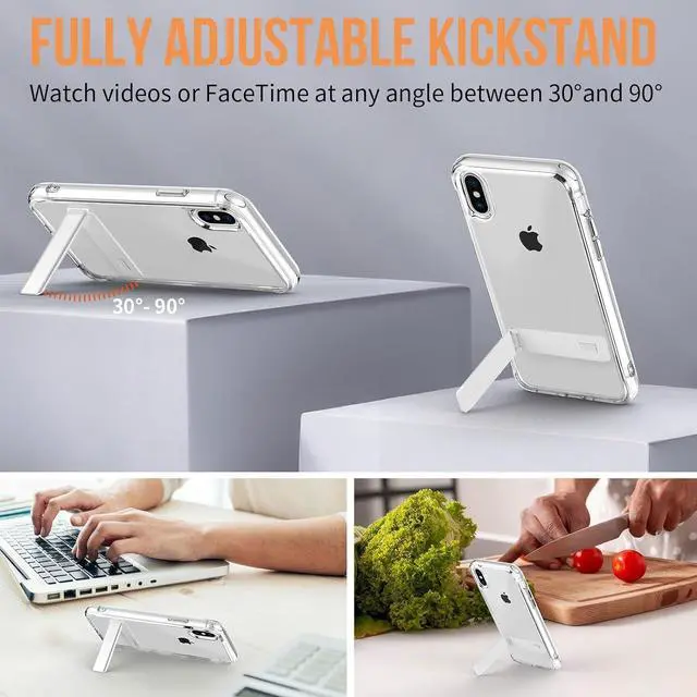 Alt view image 7 of 7 - for Iphone X Case with Stand CleariPhone Xs Phone Case with KickstandIphone X Thin Transparent Case5.8 Inch