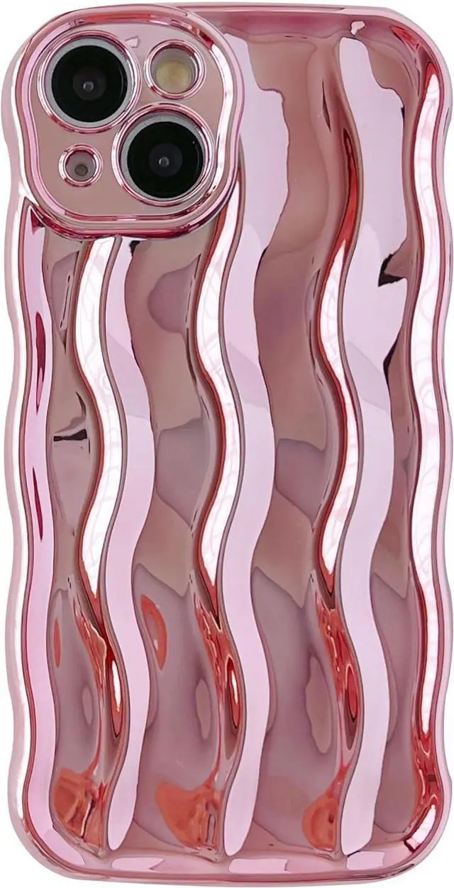 Main image of for iPhone 13 Pro Max Case,Water Ripple Pattern Curly Wave Frame Soft Compatible with iPhone Case (Light Pink,iPhone 13 Pro Max)