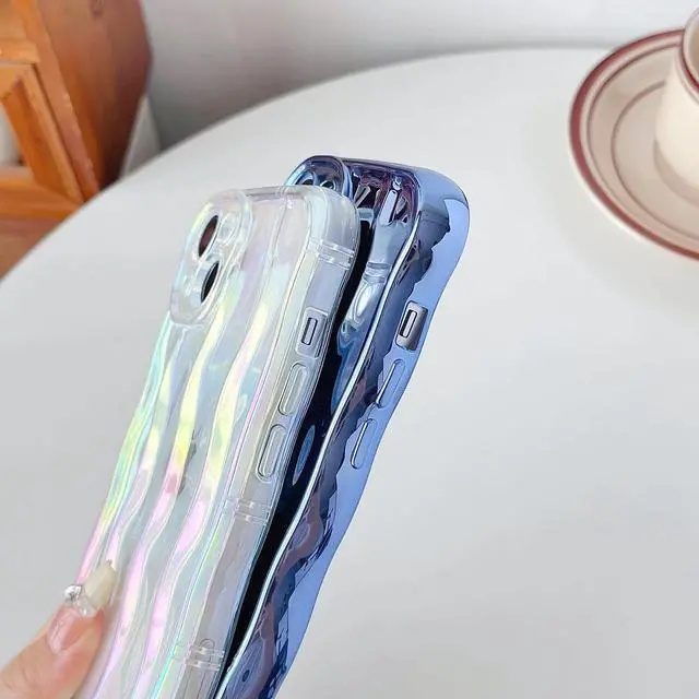 Alt view image 5 of 6 - for iPhone 13 Pro Max Case,Water Ripple Pattern Curly Wave Frame Soft Compatible with iPhone Case (Light Pink,iPhone 13 Pro Max)