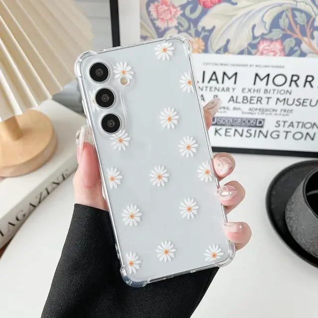 for Samsung Galaxy A15 5G Case Clear Cute Flower Pattern for Women 