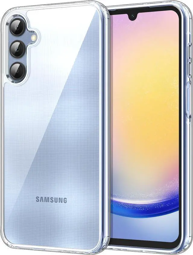 Main image of Case for Samsung Galaxy A25 5G 6.5-Inch, Non-Yellowing Shockproof Bumper Protective Phone Cover, Anti-Scratch Hard PC Back (Clear)