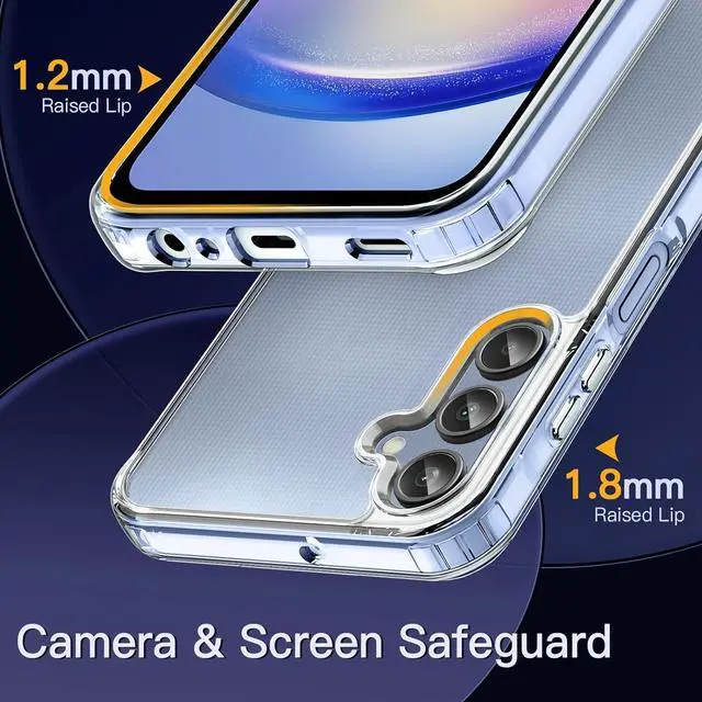 Alt view image 5 of 6 - Case for Samsung Galaxy A25 5G 6.5-Inch, Non-Yellowing Shockproof Bumper Protective Phone Cover, Anti-Scratch Hard PC Back (Clear)