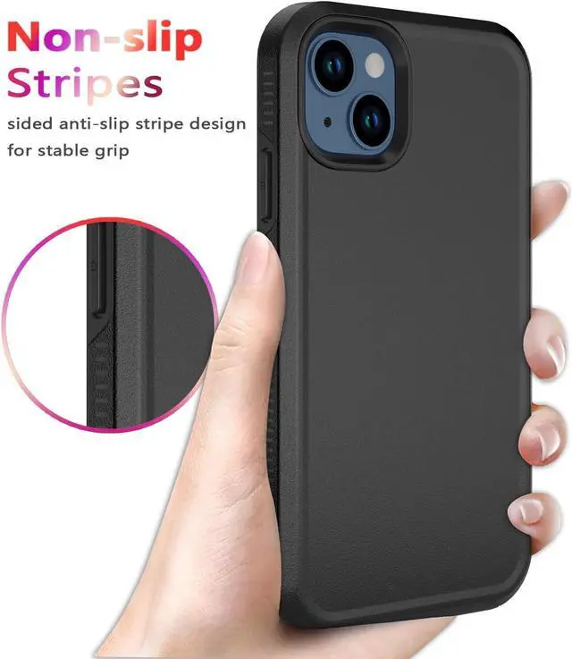 Alt view image 4 of 7 - Diverbox for iPhone 13 case [Shockproof] [Dropproof] [Tempered Glass Screen Protector ],Heavy Duty Protection Phone Case Cover for Apple iPhone 13 (Black-2in1)