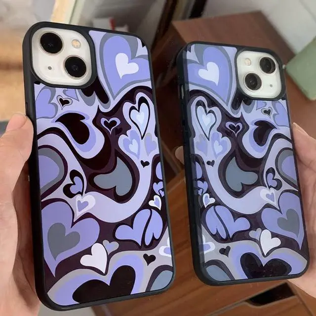 Alt view image 6 of 6 - Cute Phone Cases Purple Love Heart Cute Phone Case Slim Soft Protective Phone Case Compatible with iPhone 11
