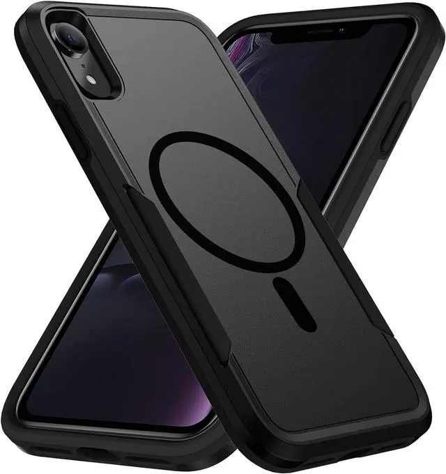 Main image of Strong Magnetic for iPhone XR Case,[Compatible with Magsafe] [20FT Military Grade Drop Tested] Heavy Duty Dual-Layer Shockproof Tough Rugged Protective Case - 6.1 inch (Black)