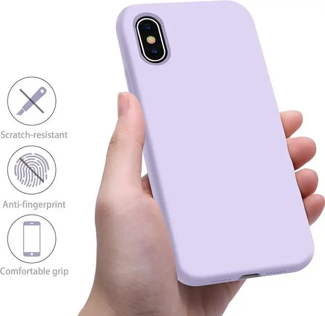 Alt view image 5 of 7 - OTOFLY Compatible with iPhone X Case,Ultra Slim Fit iPhone Xs Case Liquid Silicone Cover with Full Body Protection Anti-Scratch Shockproof Bumper,Soft Microfiber Lining 5.8 inch, (Cloud Mauve)