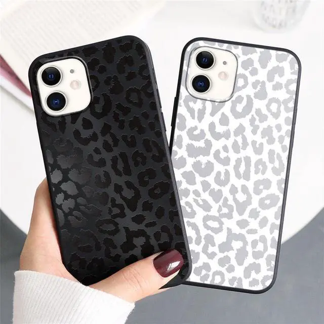 Alt view image 2 of 6 - 2 Pack Cute Cheetah Print for Apple iPhone 11 6.1 Inch Phone Case,Luxury Leopard Pattern Design Cases Soft Silicone Slim TPU Shockproof Protective Bumper Cover for Women Girls-Black & White