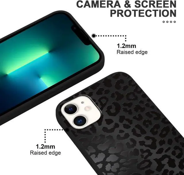 Alt view image 3 of 6 - 2 Pack Cute Cheetah Print for Apple iPhone 11 6.1 Inch Phone Case,Luxury Leopard Pattern Design Cases Soft Silicone Slim TPU Shockproof Protective Bumper Cover for Women Girls-Black & White