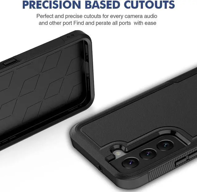 Alt view image 6 of 7 - for Samsung Galaxy S22 Case: Dual Layer Protective Heavy Duty Cell Phone Cover Shockproof Rugged with Screen Protector - Military Protection Bumper Tough - Samsung Galaxy S22 5G 2022, 6.1 inch, Black