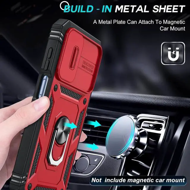 Alt view image 5 of 7 - LeYi for Galaxy A15 5G Case: Samsung A15 Screen Protector with Samsung A15 5G Telephone Case, Metal Stand Heavy Duty Shockproof para Mobile Smart Cell Phone Cover Galaxy A15 5G, Red+Black