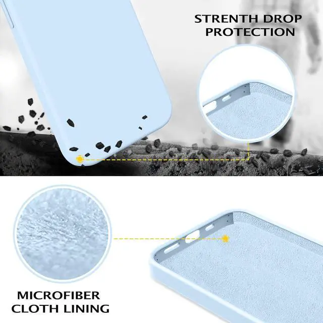 Alt view image 2 of 7 - Telaso iPhone 14 Case, Liquid Silicone Soft Gel Rubber iPhone 14 Phone Case Slim Thin Phone Case with Microfiber Lining Shockproof Protective Phone Cases Cover for 6.1 inch iPhone 14,Baby Blue