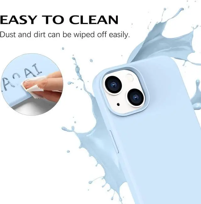 Alt view image 4 of 7 - Telaso iPhone 14 Case, Liquid Silicone Soft Gel Rubber iPhone 14 Phone Case Slim Thin Phone Case with Microfiber Lining Shockproof Protective Phone Cases Cover for 6.1 inch iPhone 14,Baby Blue