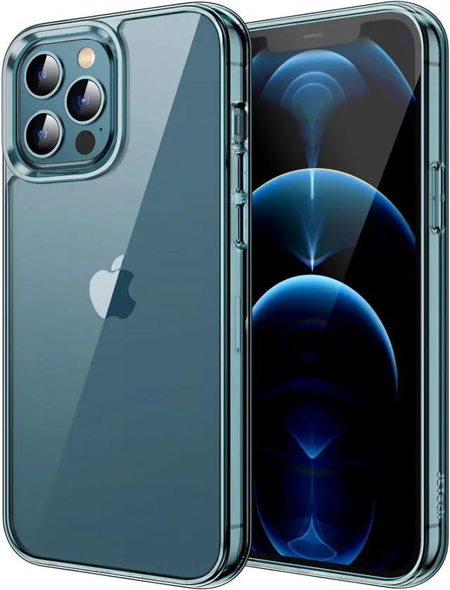 Main image of Case for iPhone 12 Pro Max 6.7-Inch, Non-Yellowing Shockproof Phone Bumper Cover, Anti-Scratch Clear Back (Pacific Blue)