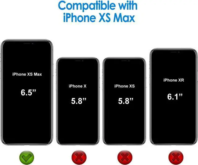 Alt view image 2 of 6 - Case for iPhone Xs Max 6.5-Inch, Non-Yellowing Shockproof Phone Bumper Cover, Anti-Scratch Clear Back (Black)