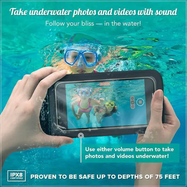 Alt view image 6 of 6 - Waterproof Phone Pouch (2-Pack)  Designed in Hawaii  Case Fits All iPhones (incl. 15 Pro Max), Samsung Galaxy S24 & More