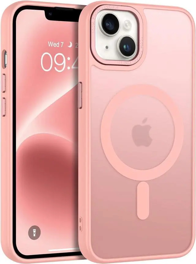 Main image of Magnetic iPhone 14 Plus Case [Compatible with Magsafe] Translucent Matte Phone Case iPhone 14 Plus Slim Thin Shockproof Anti-Yellow Women Men Girls Boys Protective Cover for 14 Plus, Pink