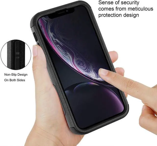 Alt view image 5 of 7 - Co-Goldguard Case for iPhone XR, [3-Layer][Shockproof] [Dropproof] for iPhone XR Phone Case, Heavy Duty Protection Case for iPhone XR, 6.1 inch (Black)